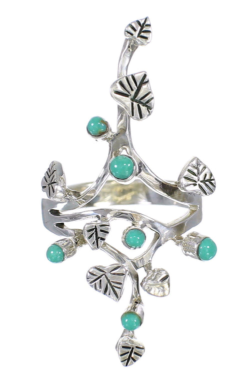 Southwest Genuine Sterling Silver Turquoise Ring Size 8-1/2 VX62292